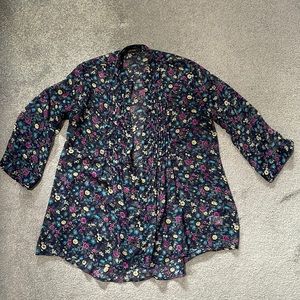 Floral button down top